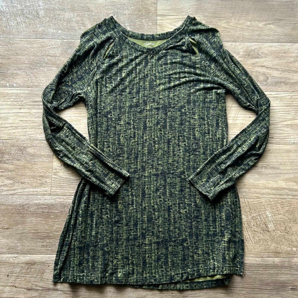 Soma Long Sleeve Dress Top Small SUPER SOFT Army Green
